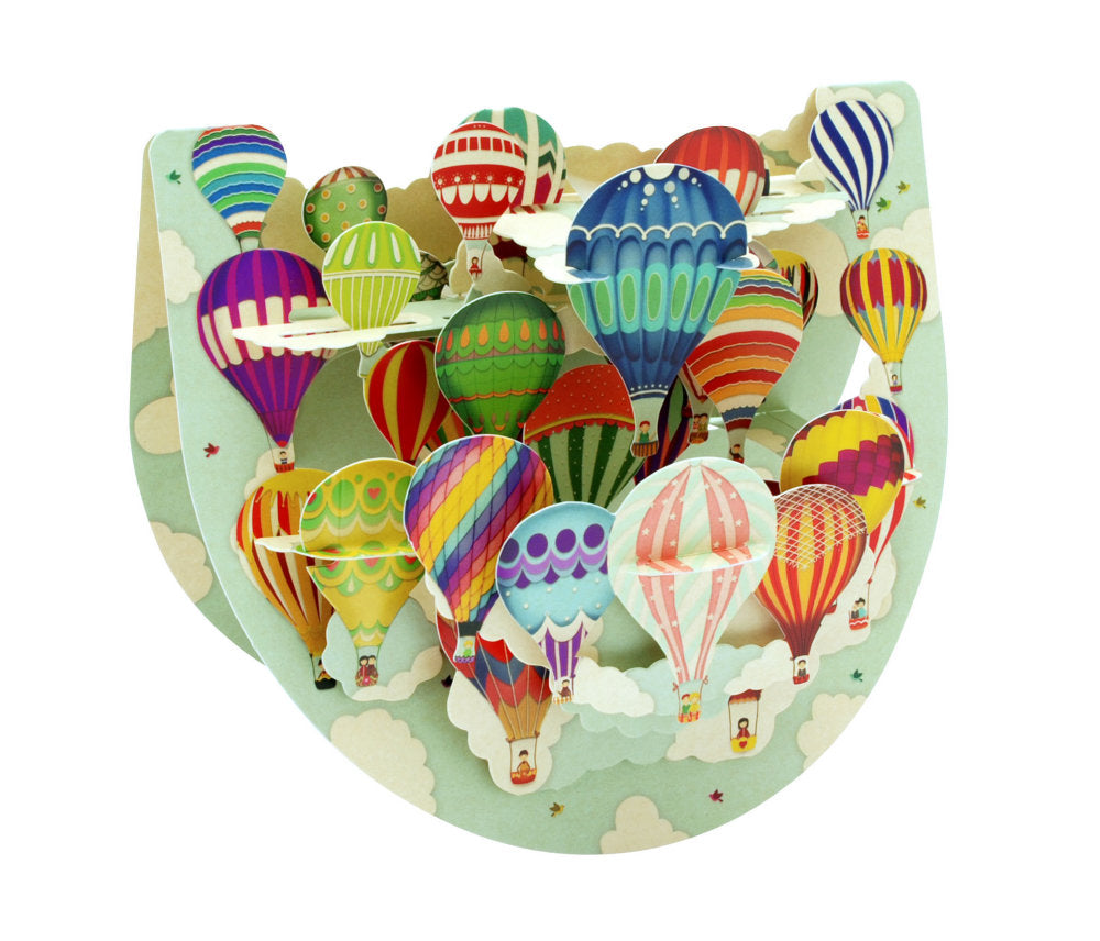Felicitare 3D PopnRock Baloane cu aer cald