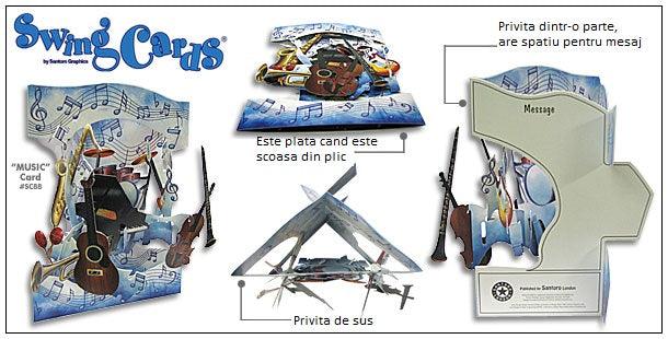 Felicitare aniversara 3D Swing Cards - La multi ani - Nitzi.ro