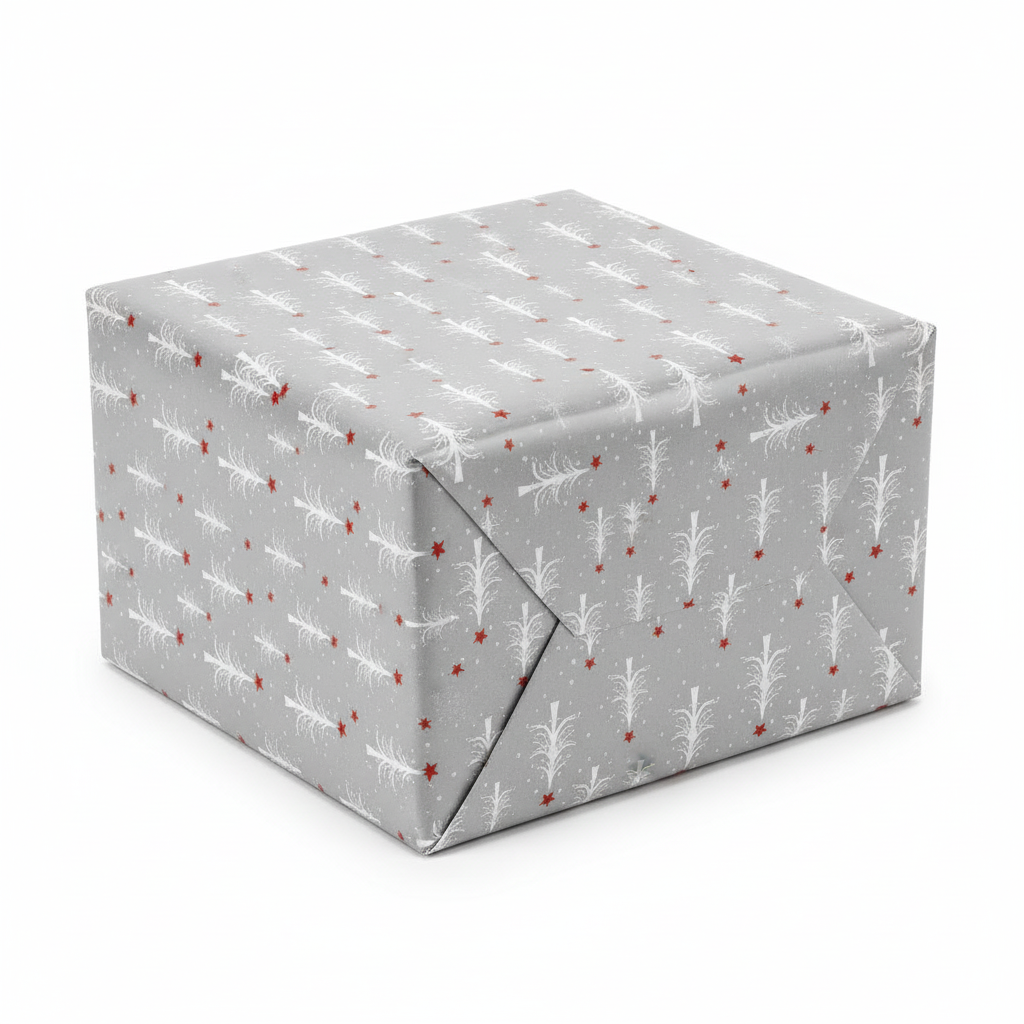 Hârtie de împachetat Crăciun nostalgic – 5 Metri de brăduți