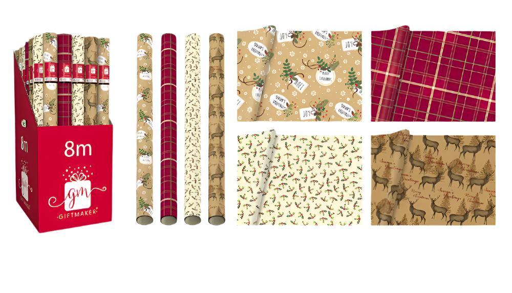 Hartie de impachetat Craciun traditional 8 m - Nitzi.ro