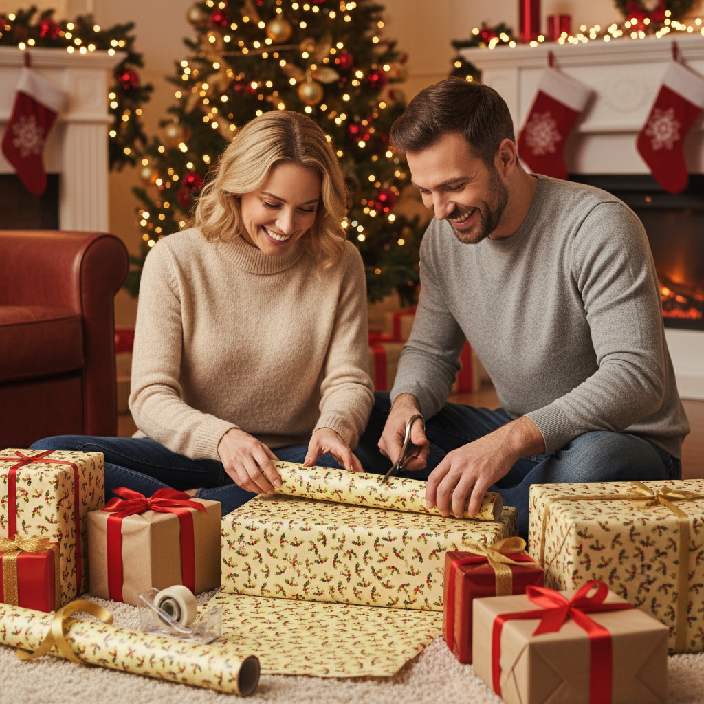 hartia de impachetat Craciun traditional, soluția ideală pentru un decor festiv plin de caldură!