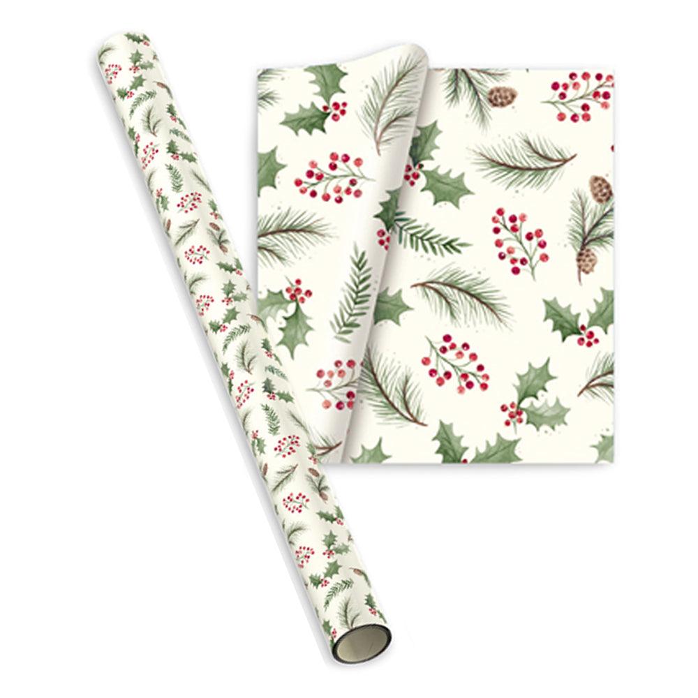 XAJGW100-2Hartie de imachetat alba cu frunze de artar si bobite roșii