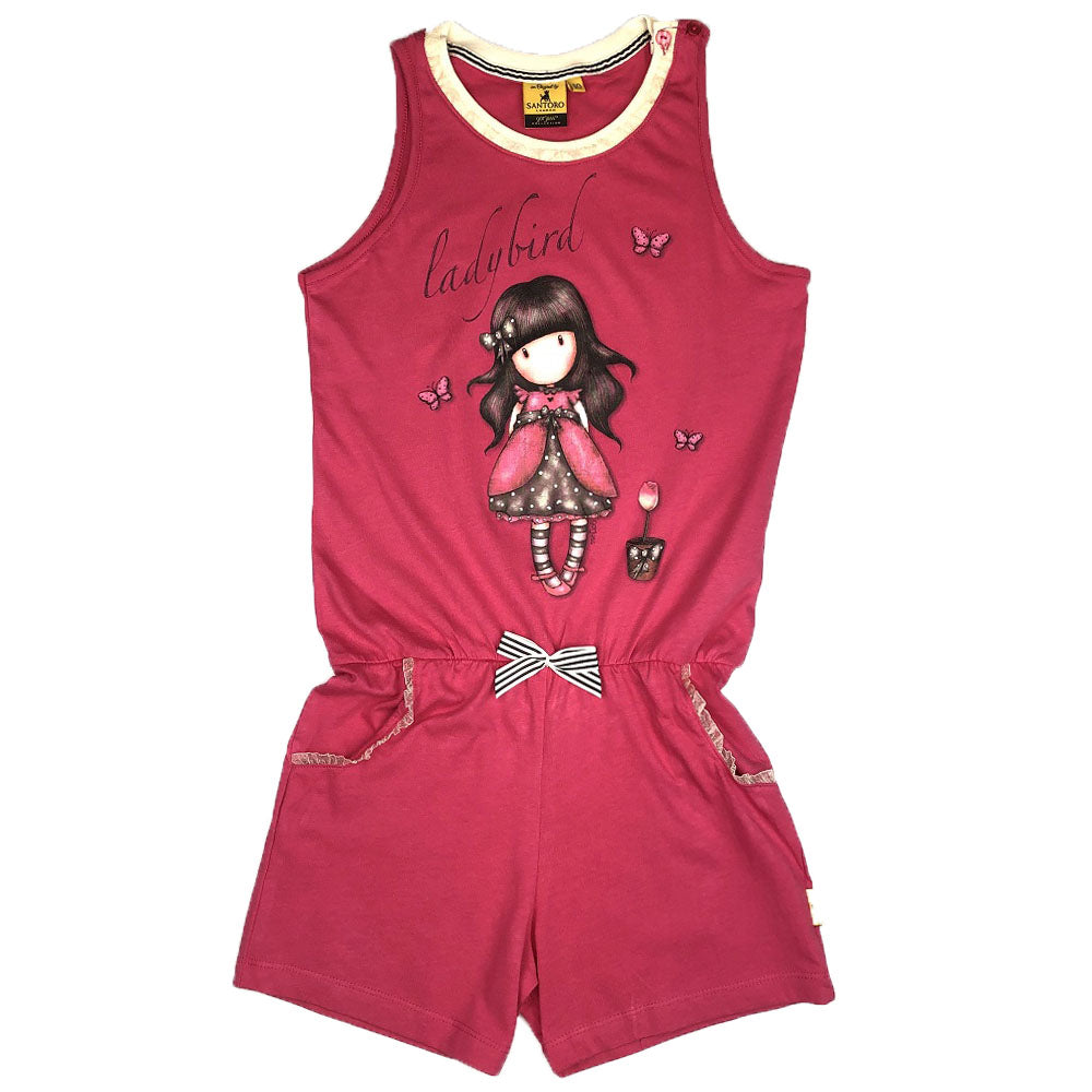 salopetă roz fete din bumbac 100%, Gorjuss Ladybird