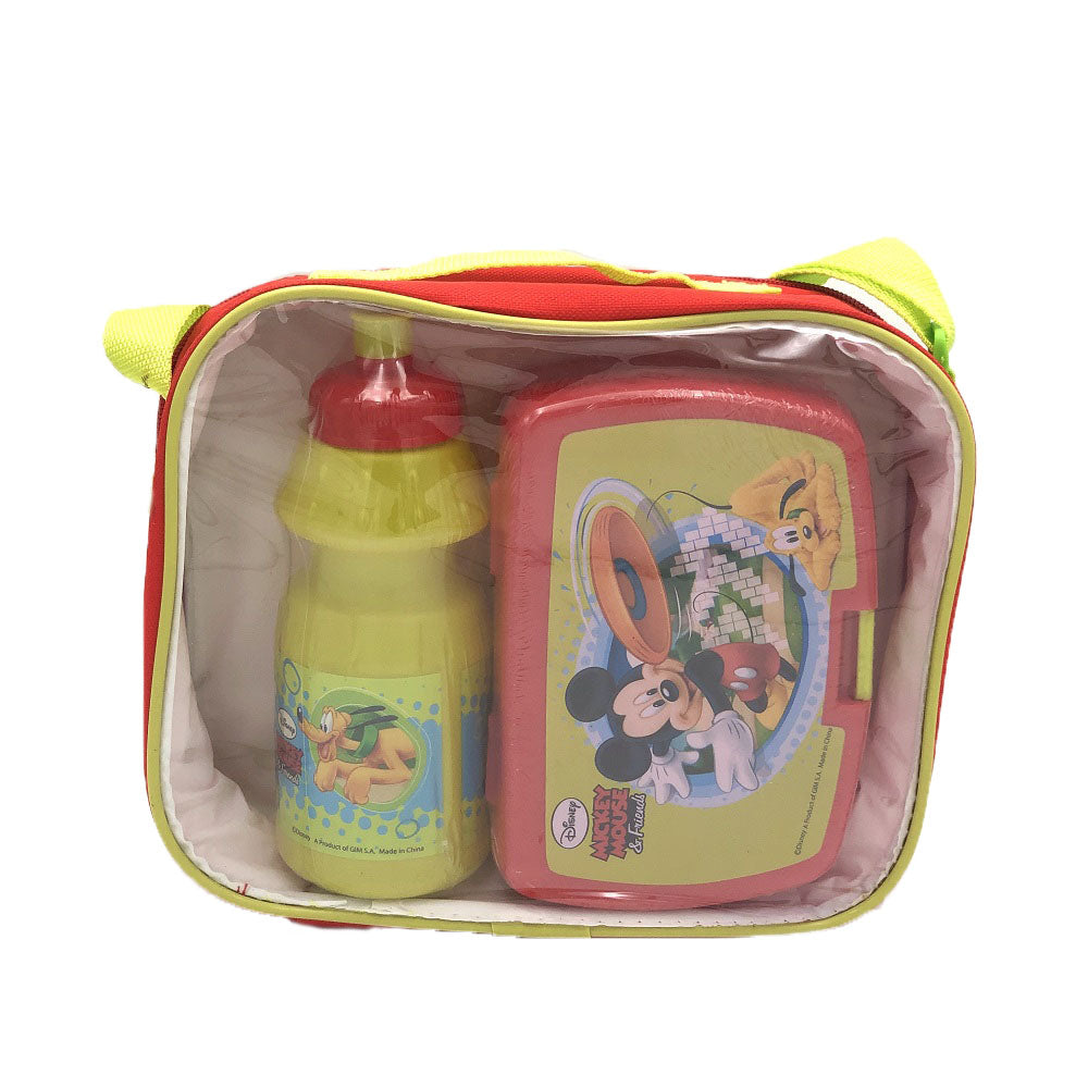 Cutie sandwich și sticlă cu geantă Mickey Mouse pentru școală