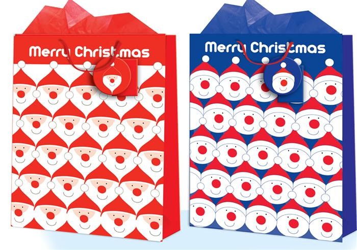 Punga iarna Mos Craciun - cu glitter