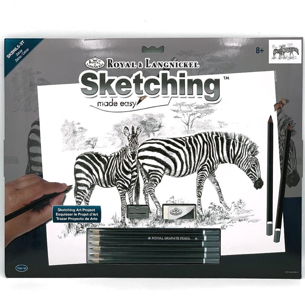 Set pentru realizarea unui desen in creion - Zebre - Nitzi.ro