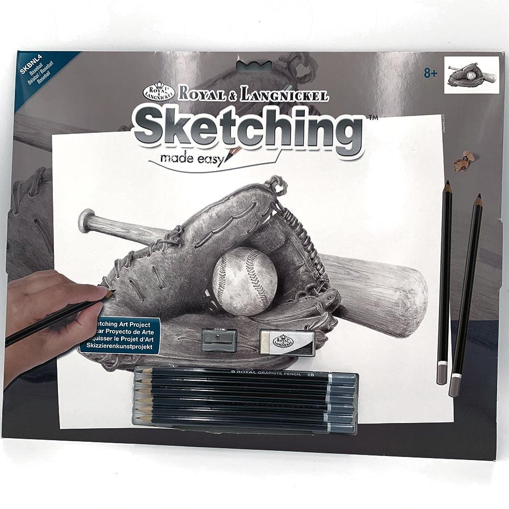 Set pentru realizarea unui desen in creion - Set Baseball - Nitzi.ro
