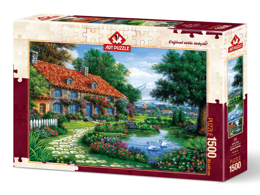 Puzzle 1500 piese Garden With Swans - Nitzi.ro