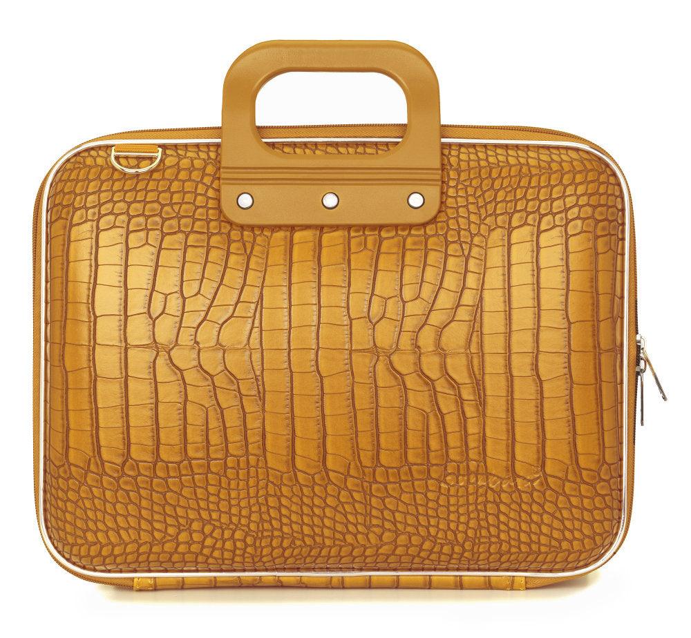 Geanta lux business laptop 13 Bombata Medio Cocco-Sofran - Nitzi.ro