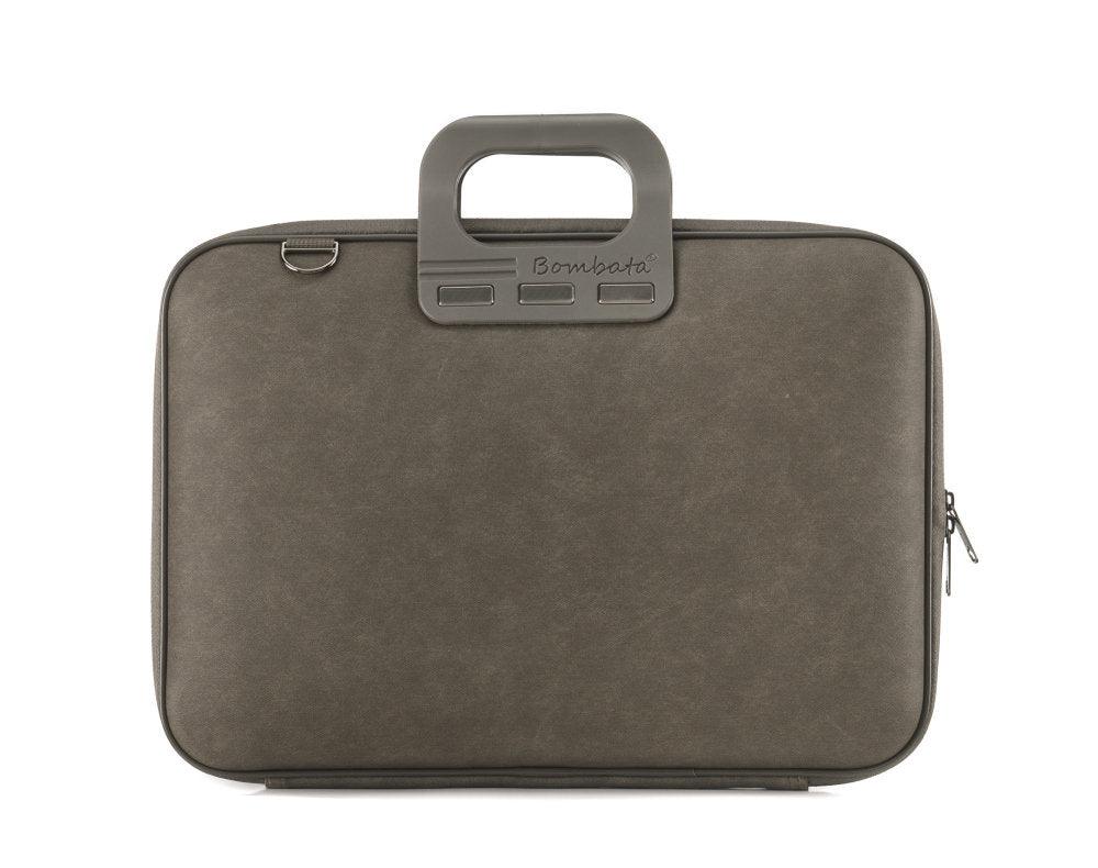 Geanta lux business laptop 15,6 Bombata Denim-Maron - Nitzi.ro