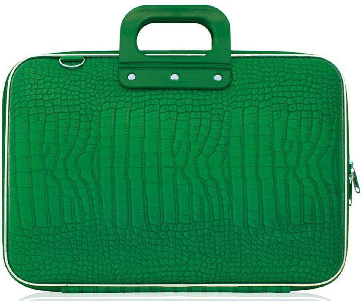 Geanta lux business laptop 17 Bombata Maxi Cocco-Verde - Nitzi.ro