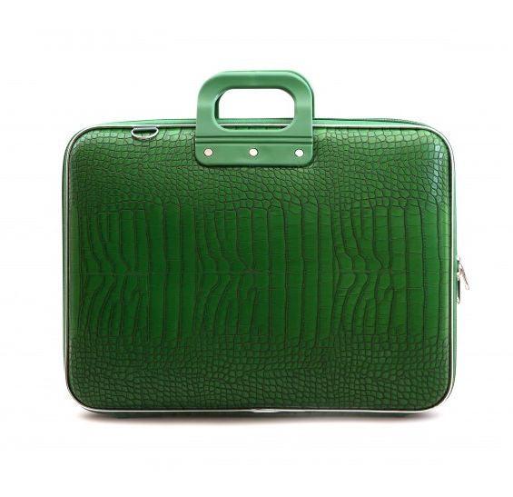 Geanta lux business laptop 17 Bombata Maxi Cocco-Verde - Nitzi.ro