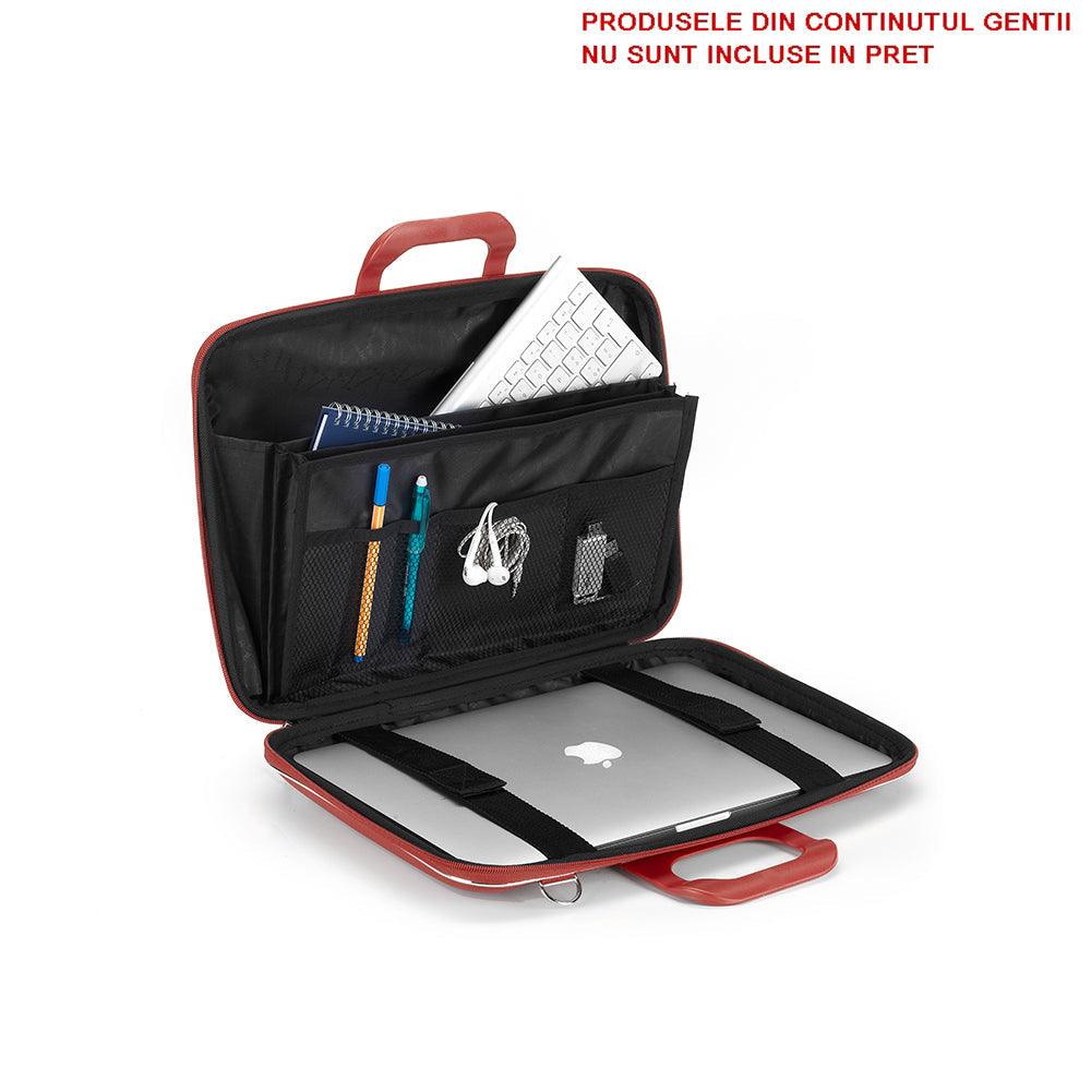 Geanta lux business laptop 13 Bombata Medio Classic-Gri - Nitzi.ro