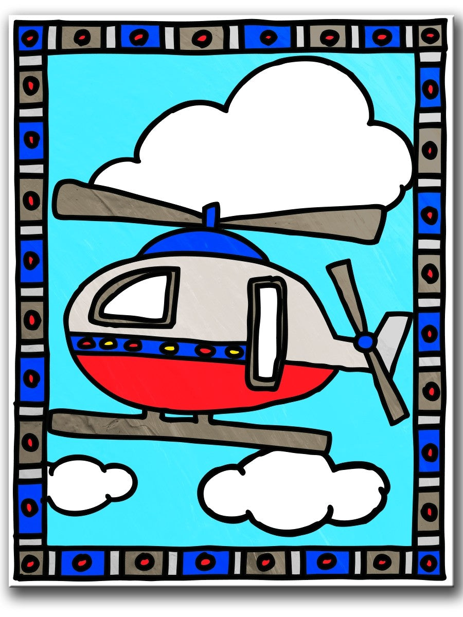 Primele mele 2 picturi pe numere - Avion si elicopter