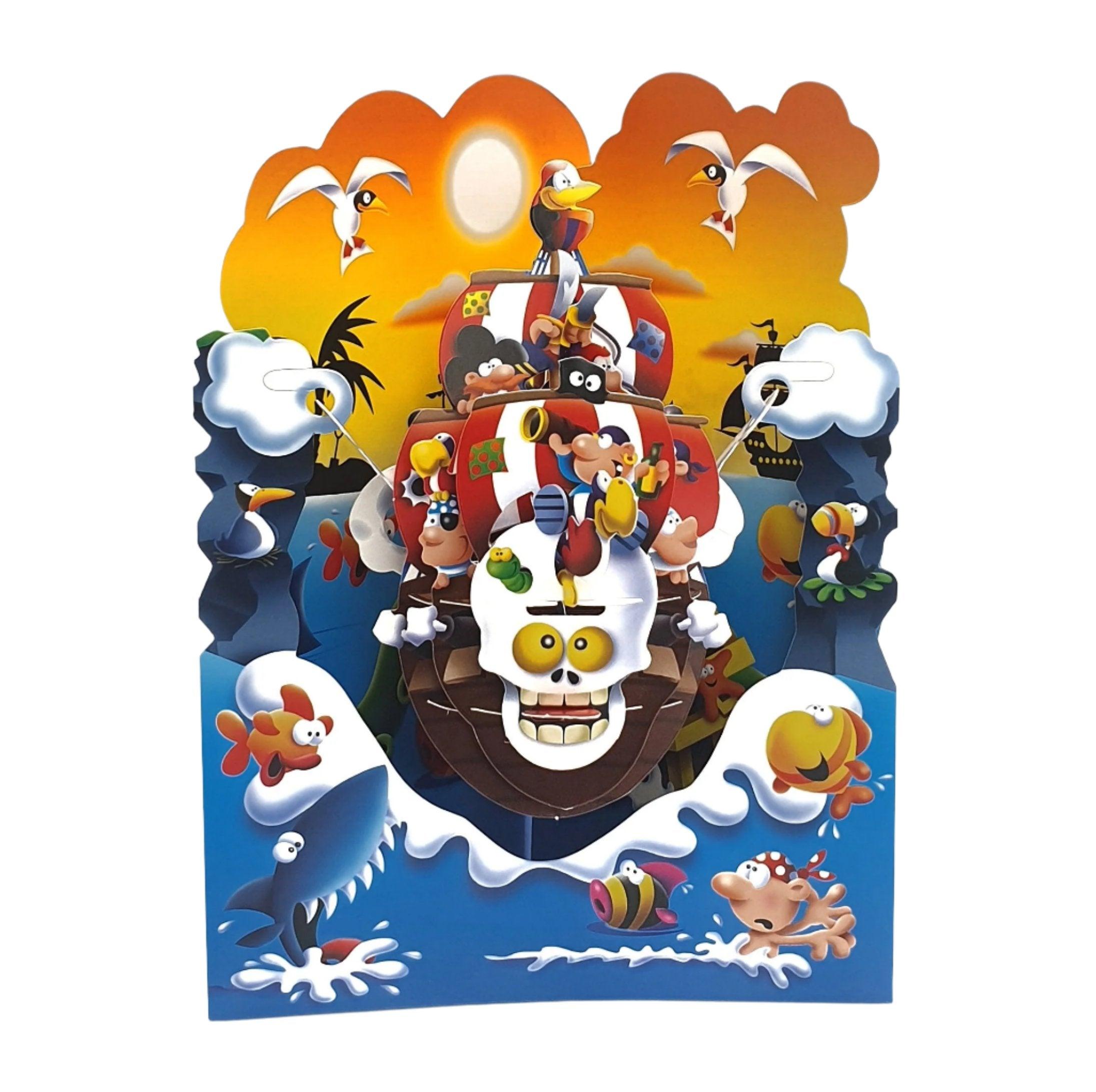 Felicitare 3D Swing Cards - Corabie de pirati - Nitzi.ro