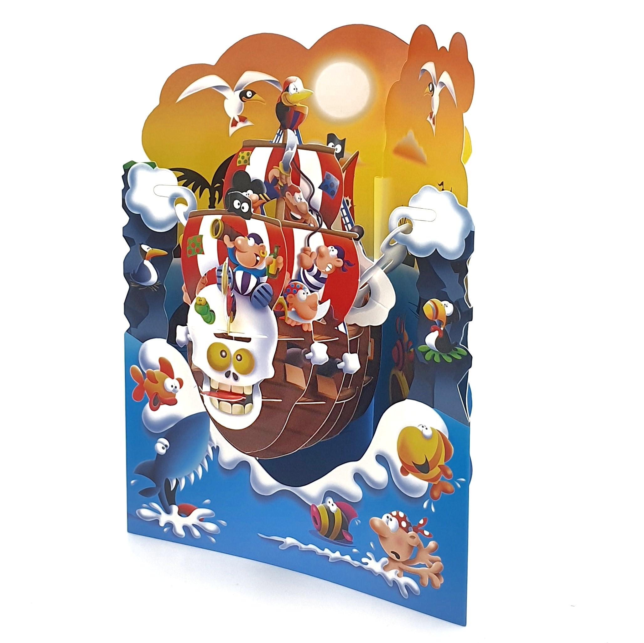Felicitare 3D Swing Cards - Corabie de pirati - Nitzi.ro