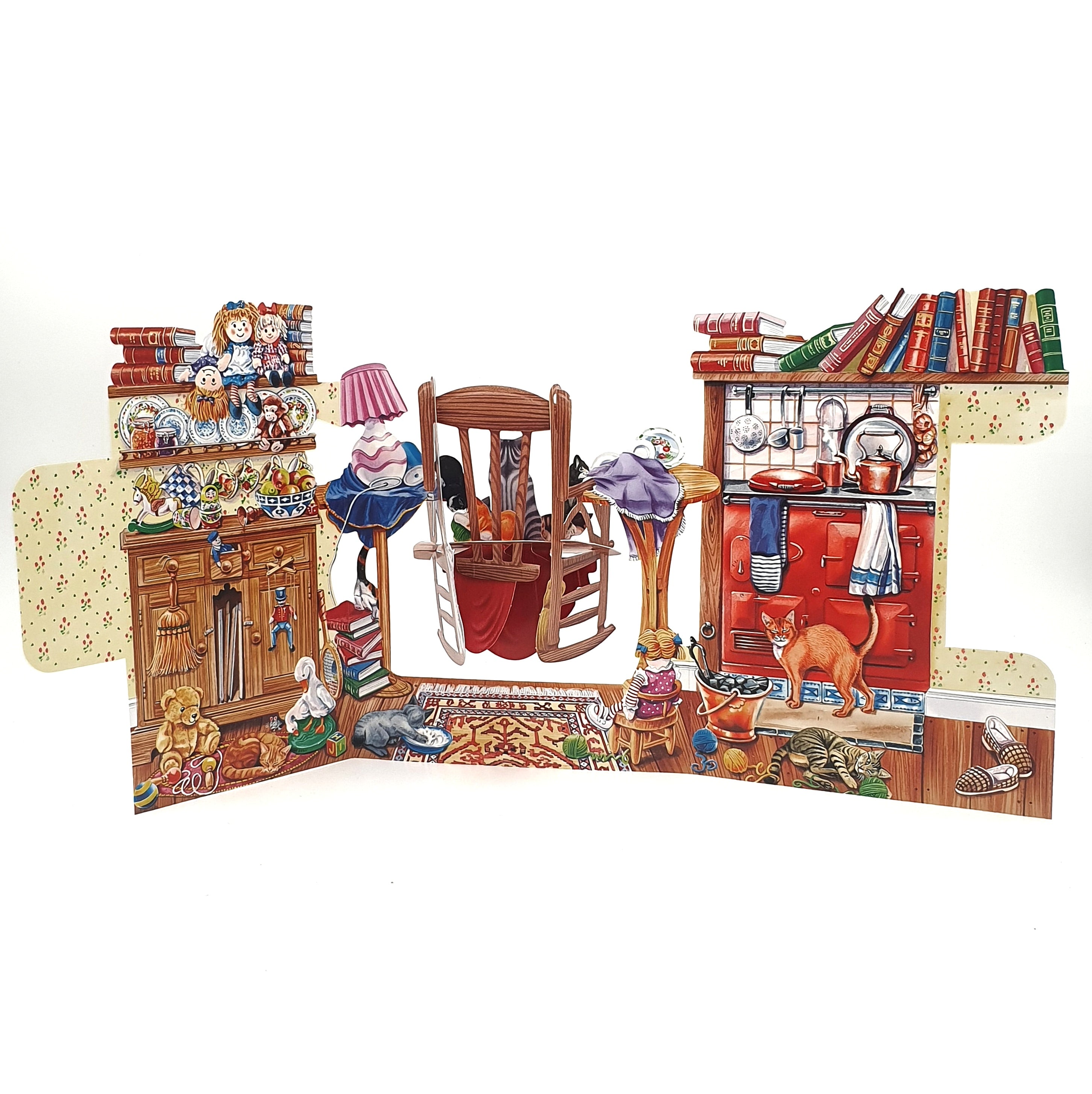 Felicitare 3D Swing Cards - Pisicute in balansoar