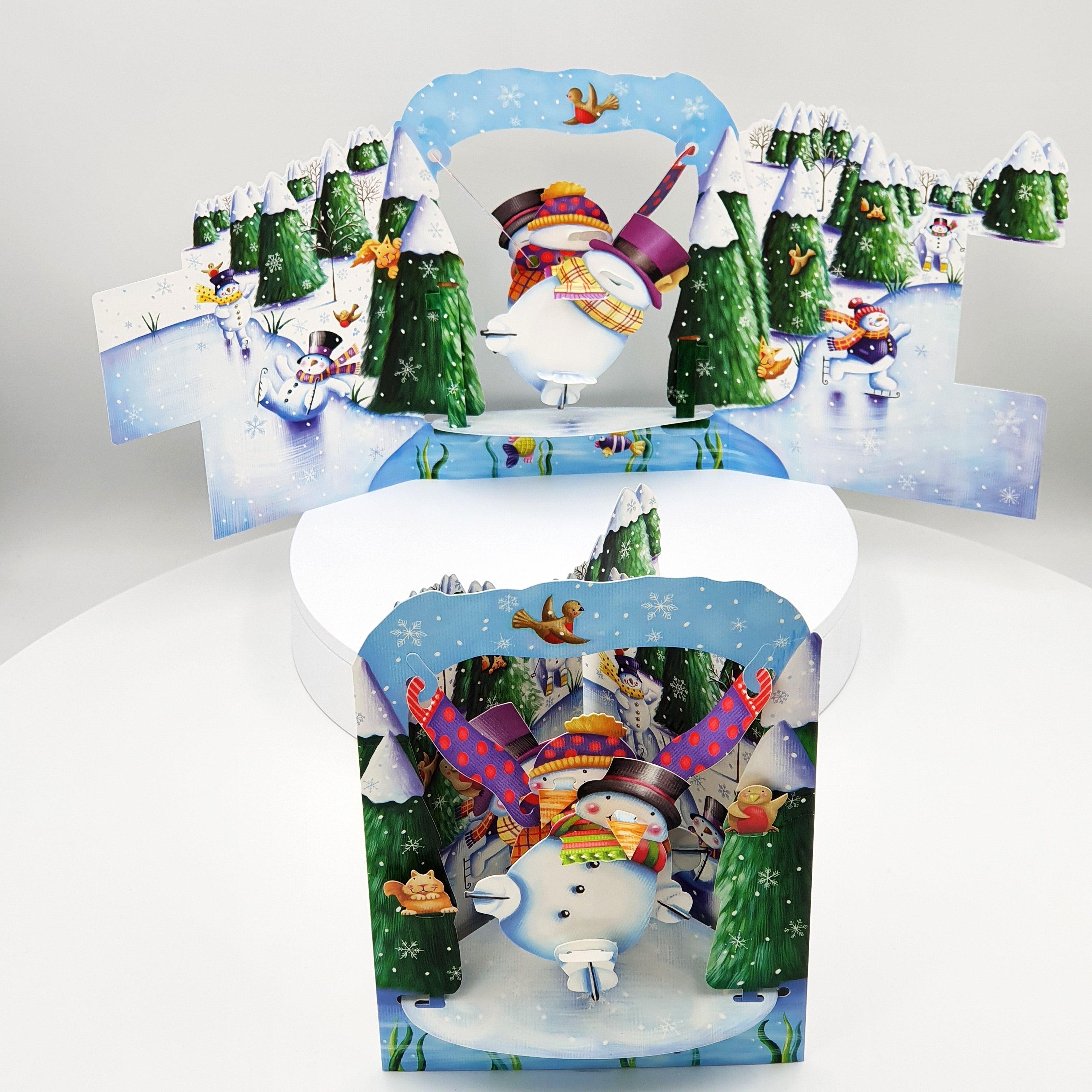 Felicitare de iarna 3D Swing Cards - Om de zapada - Nitzi.ro
