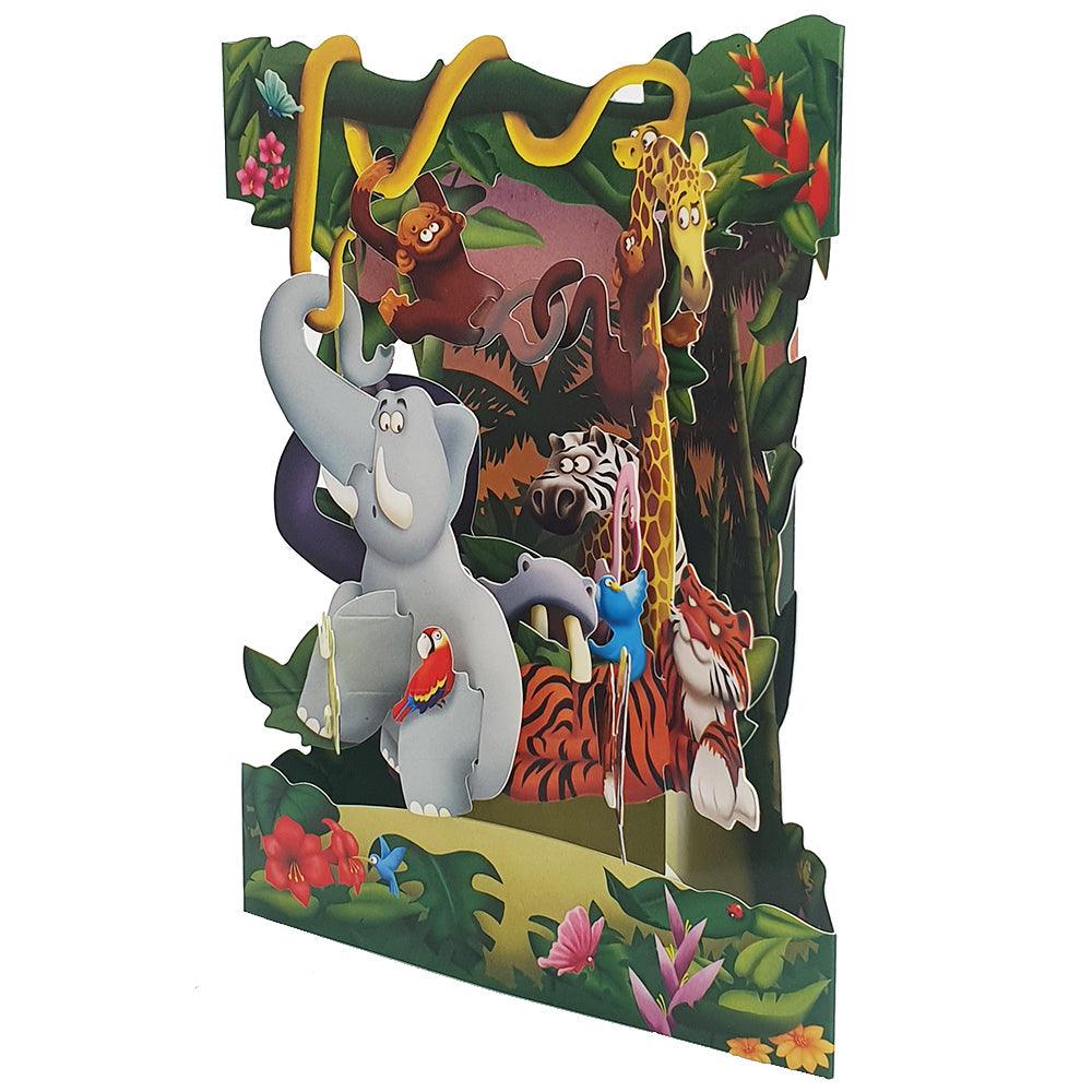 Felicitarea 3D Swing Cards - Animale din jungla - Nitzi.ro