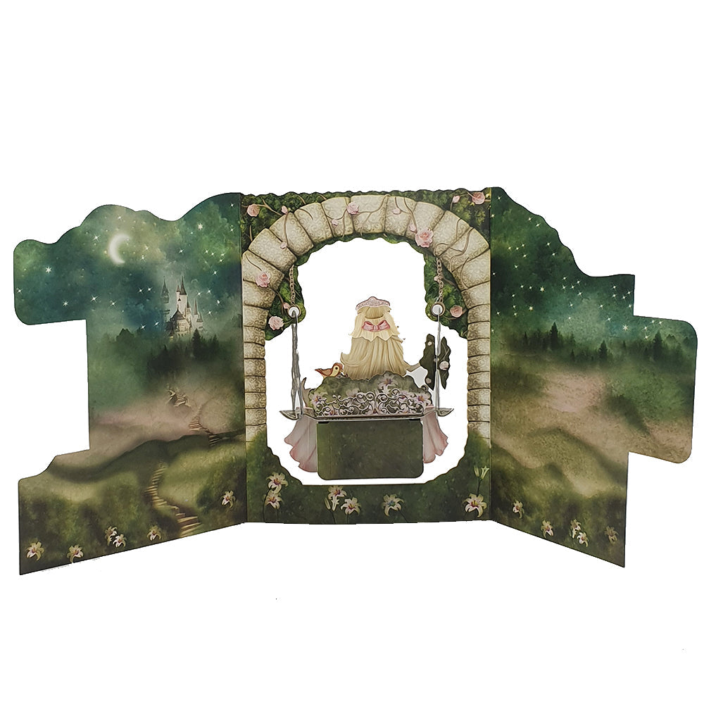 Felicitare 3D Swing Cards - Printesa in leagan