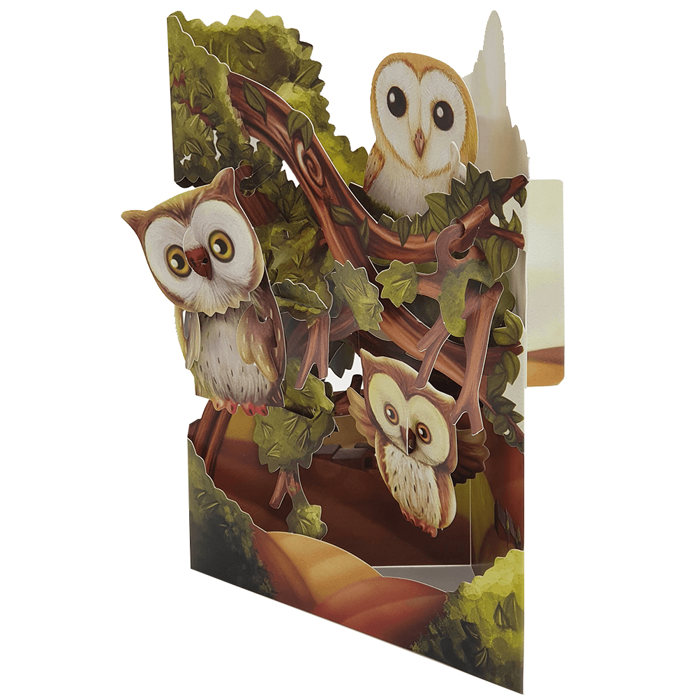 Felicitare 3D Bufnite - Nitzi.ro