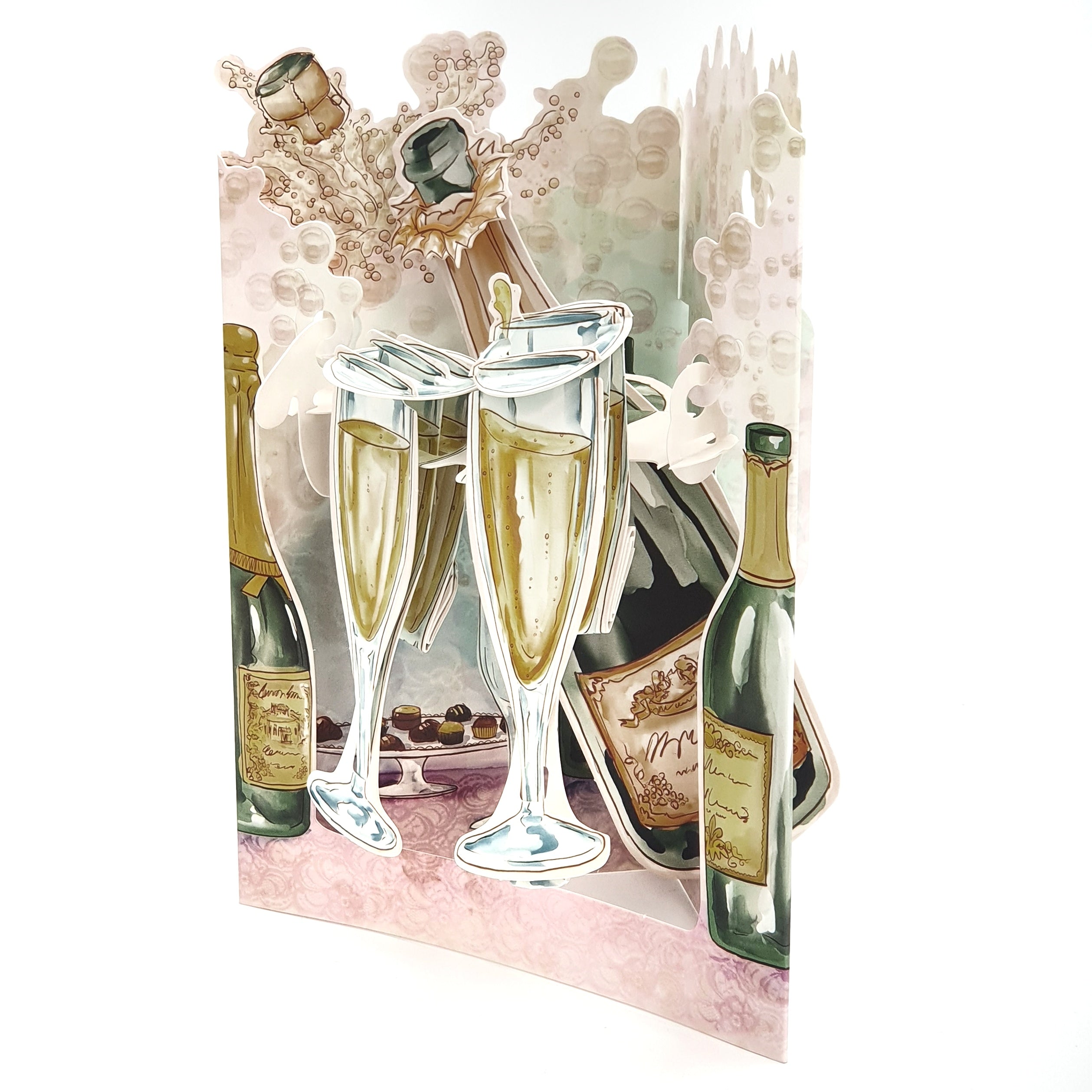 Felicitare 3D Swing Cards Sampanie