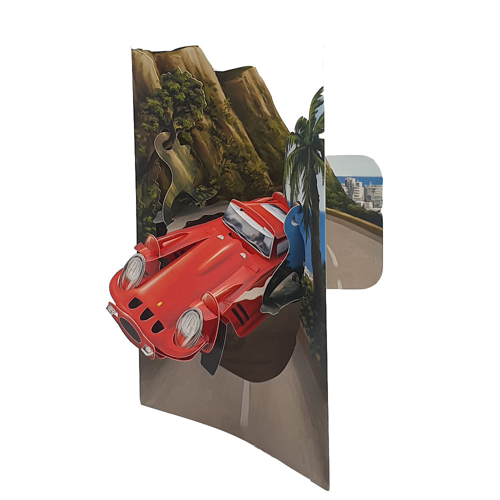 Felicitare 3D Swing Cards - Masina rosie