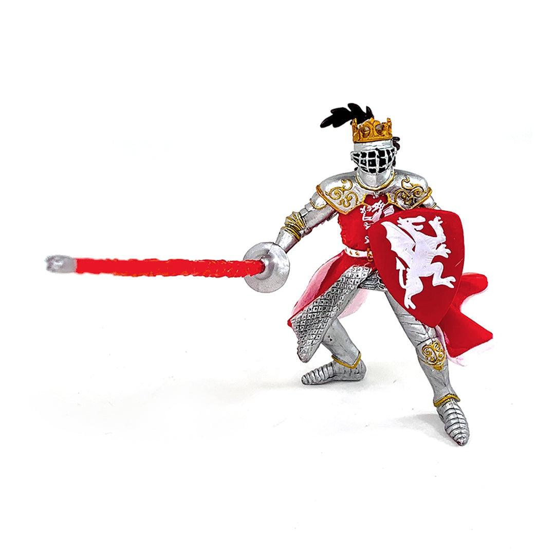 Figurina Rege cu blazon dragon (rosu)