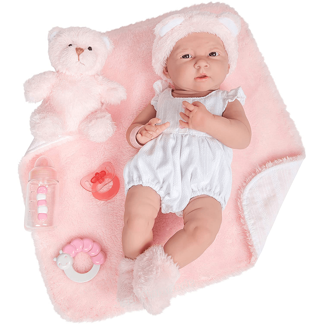 Papusa Bebe cu bentita roz si botosei - Nitzi.ro