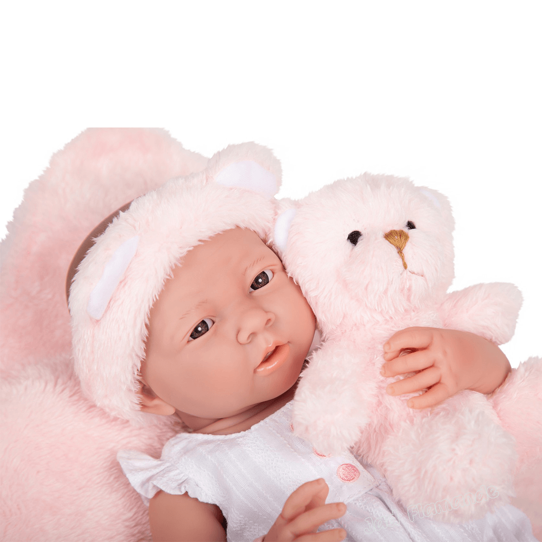 Papusa Bebe cu bentita roz si botosei - Nitzi.ro