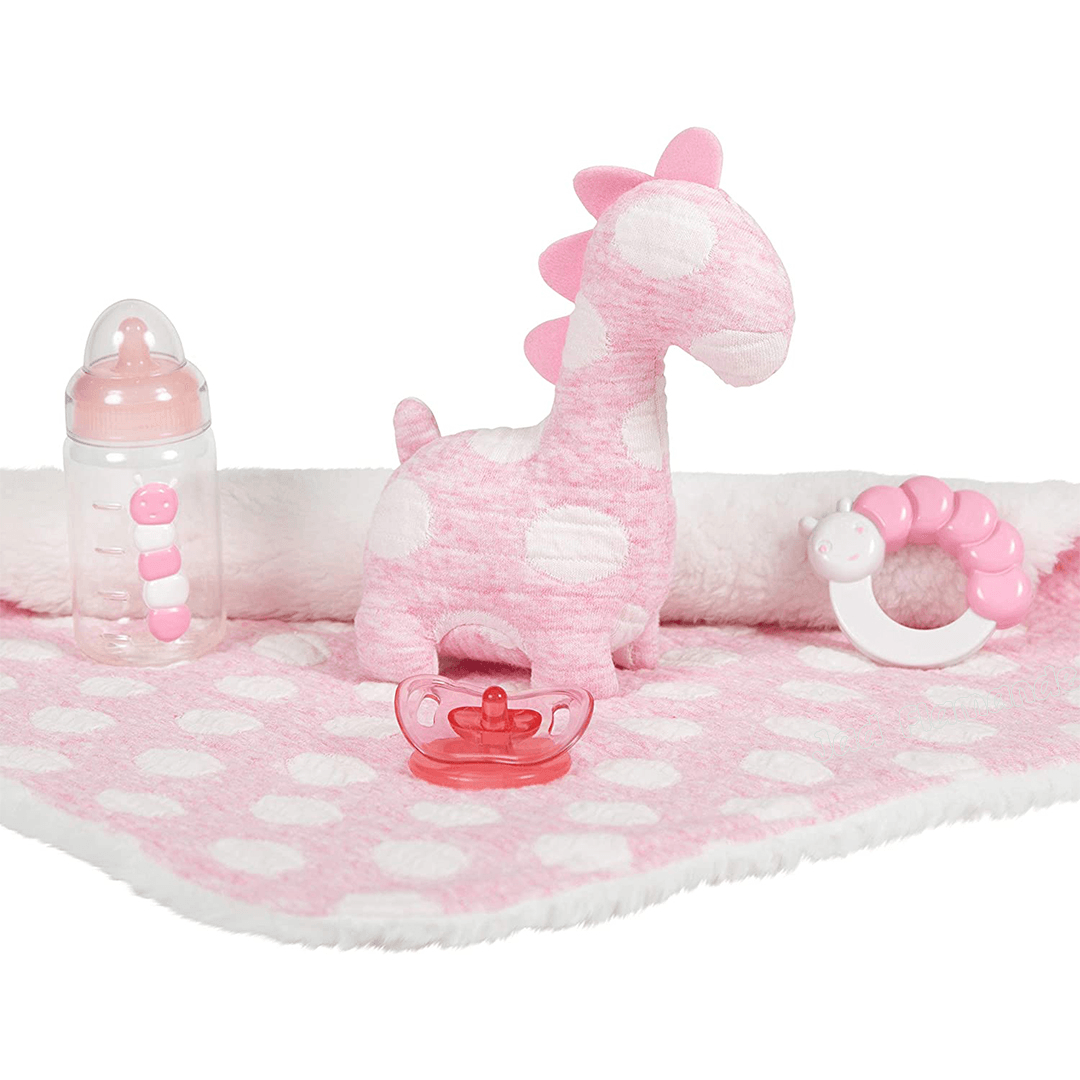 Papusa Bebe cu bentita si dinozaur roz - Nitzi.ro