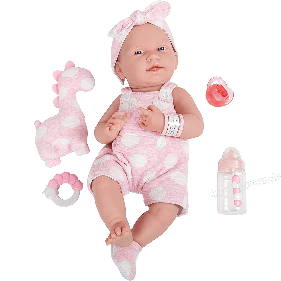 Papusa Bebe cu bentita si dinozaur roz - Nitzi.ro