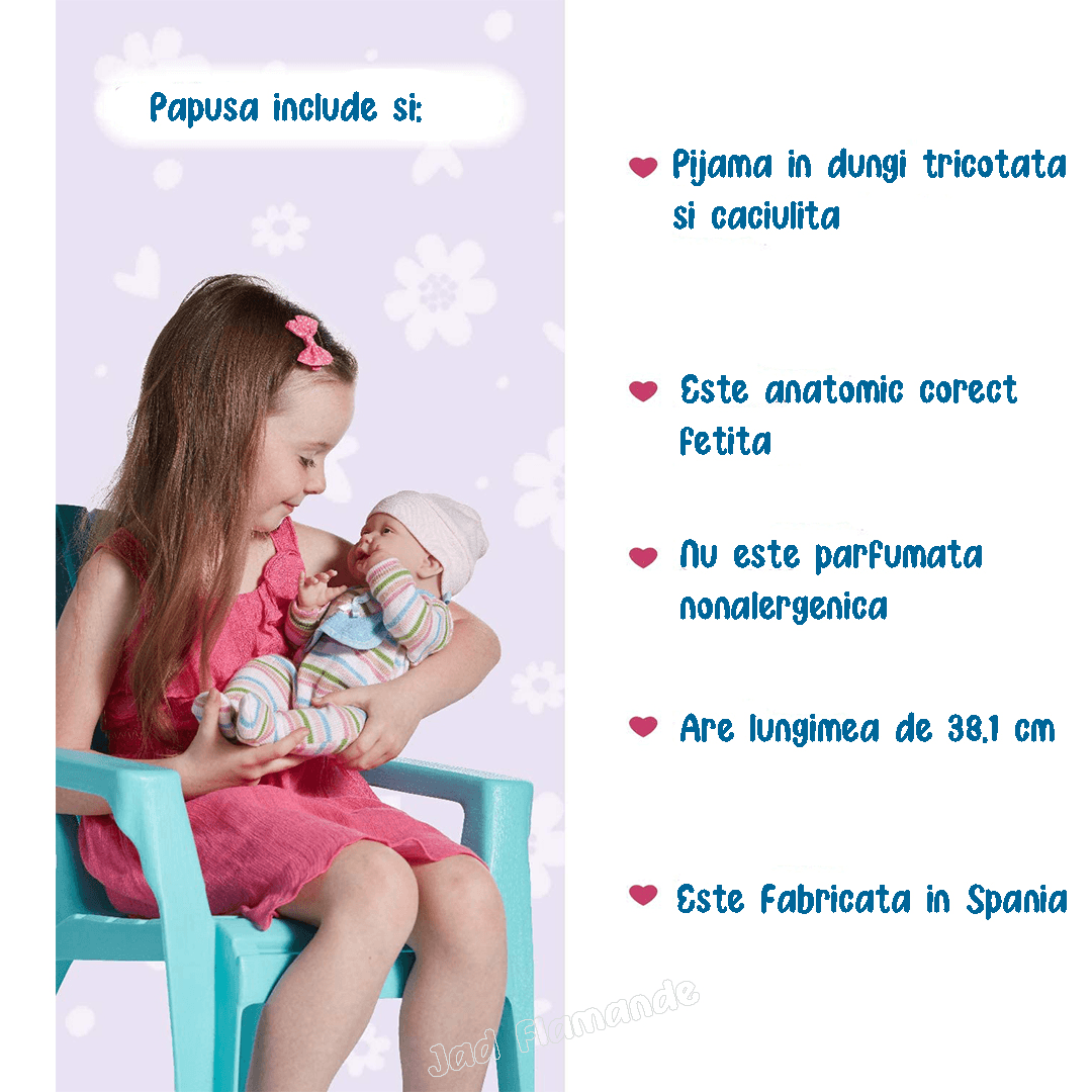 Papusa Bebe fetita nou-nascut in costumas in dungi - Nitzi.ro