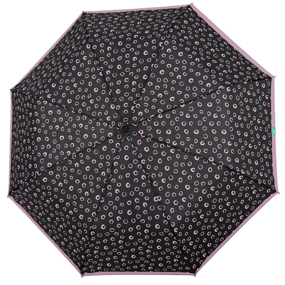 Mini umbrela ploaie pliabila negru cu roz - Nitzi.ro
