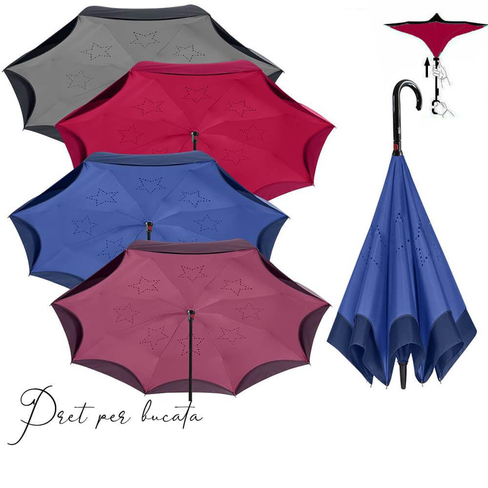 Umbrela ploaie reversibila uni - Nitzi.ro