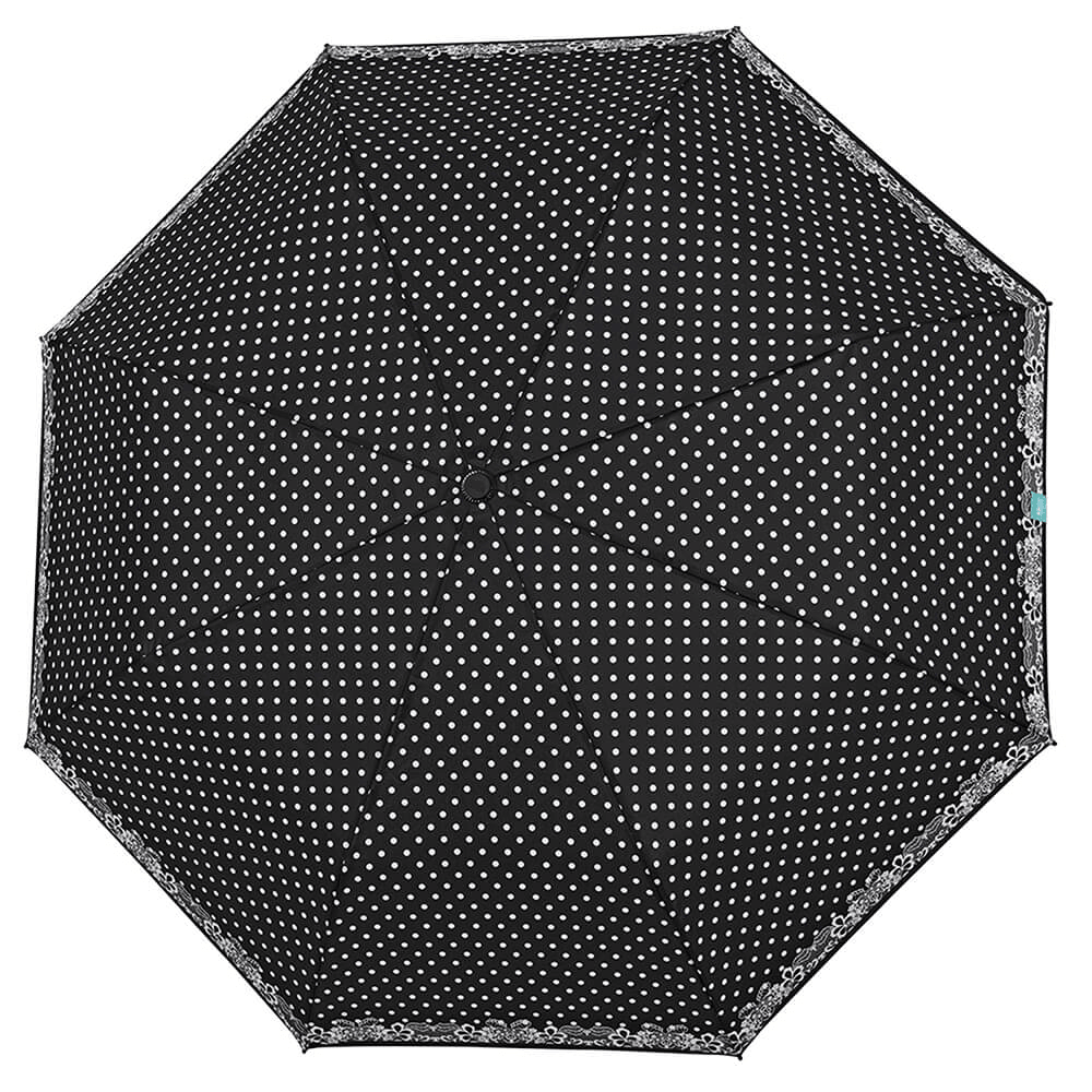 Mini Umbrela automata neagra cu buline - Nitzi.ro