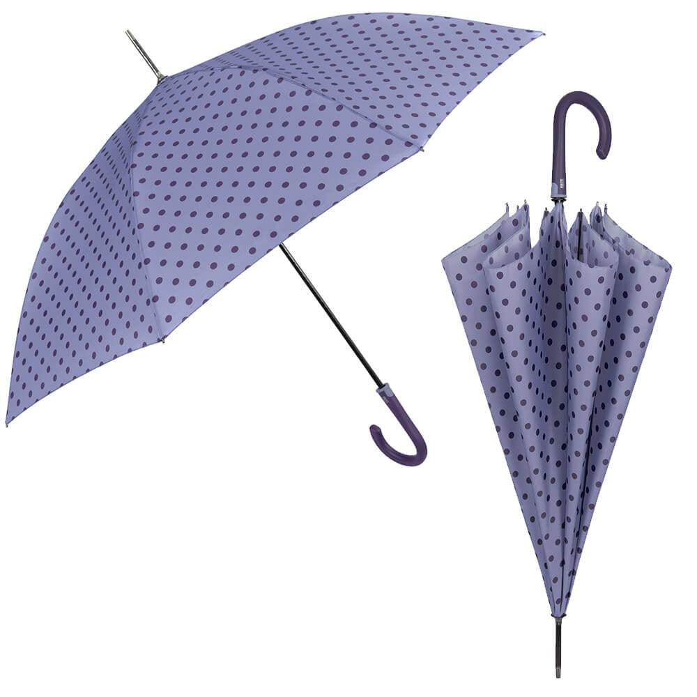 Umbrela ploaie automata baston model cu buline - Nitzi.ro