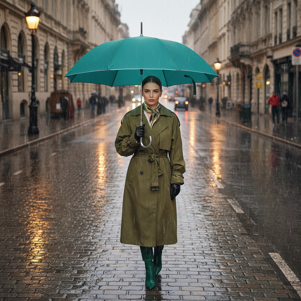 Umbrela ploaie automata baston model clasic