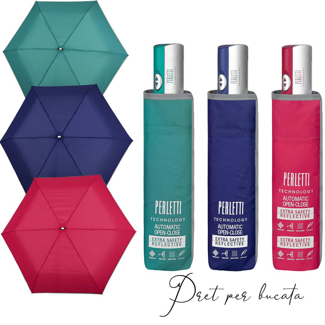 Umbrela ploaie cu inchidere si deschidere automata cu banda reflectorizanta - Nitzi.ro