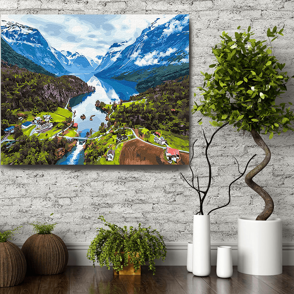 Pictura pe panza cu numere Alpii 40x50 cm - Nitzi.ro