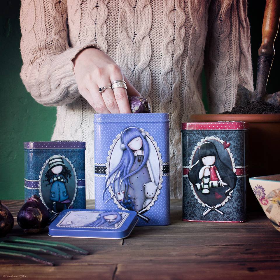 set 3 cutii metalice Santoro Gorjuss, pentru obiecte mici dar prețioase