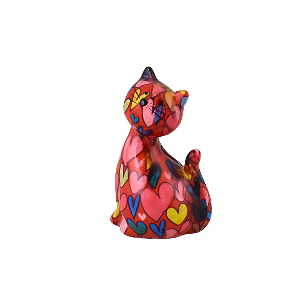Decoratiune ceramica Pisica Caramel h13 cm