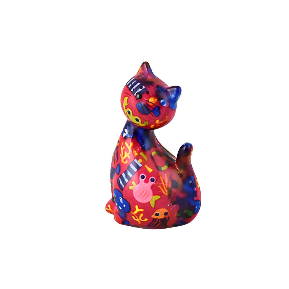 Decoratiune ceramica Pisica Caramel h13 cm