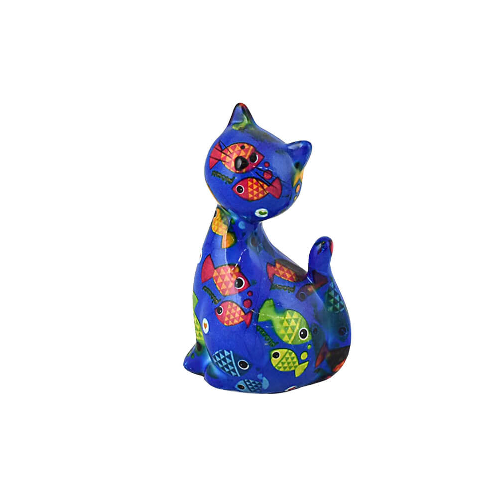 Decoratiune ceramica Pisica Caramel h13 cm