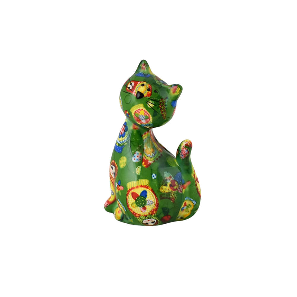 Decoratiune ceramica Pisica Caramel h13 cm