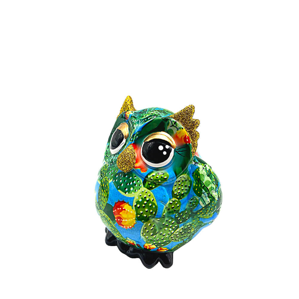 Decoratiune ceramica Bufnita Olive h10.2 cm