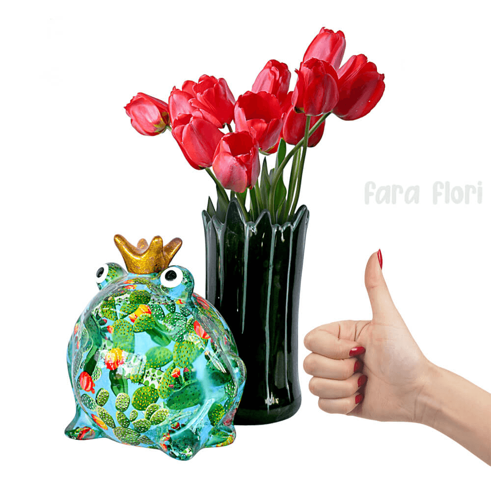 Decoratiune ceramica Vaza Broscuta Freddy h19.7 cm - Nitzi.ro