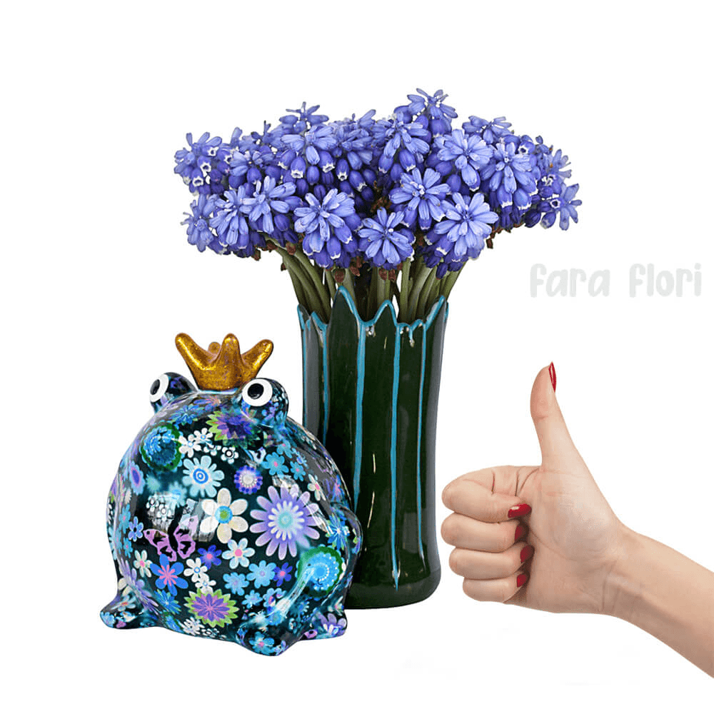 Decoratiune ceramica Vaza Broscuta Freddy h19.7 cm - Nitzi.ro