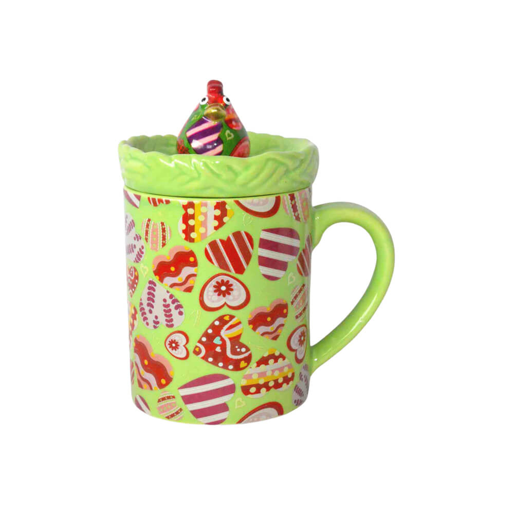 Decoratiune ceramica Cana cu capac h14 cm