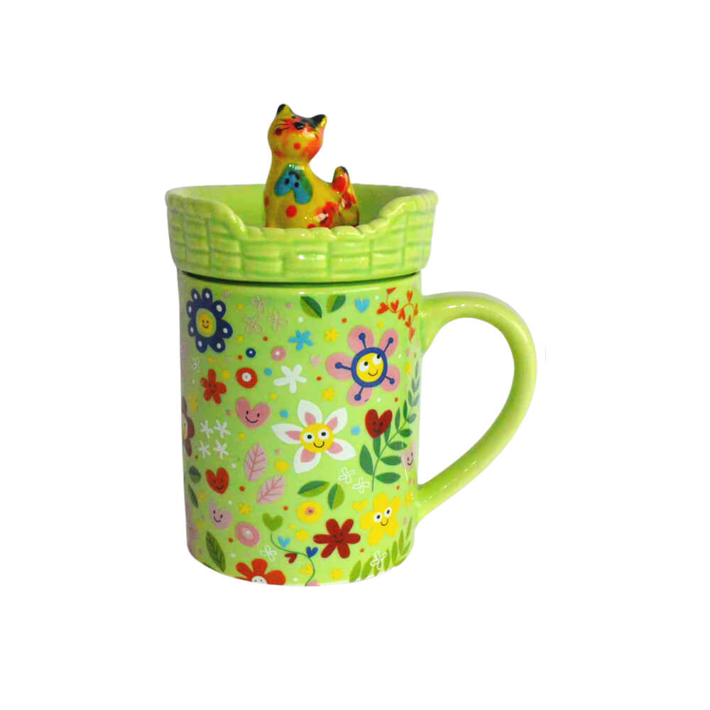 Decoratiune ceramica Cana cu capac h14 cm